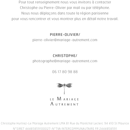 contact photographe mariage